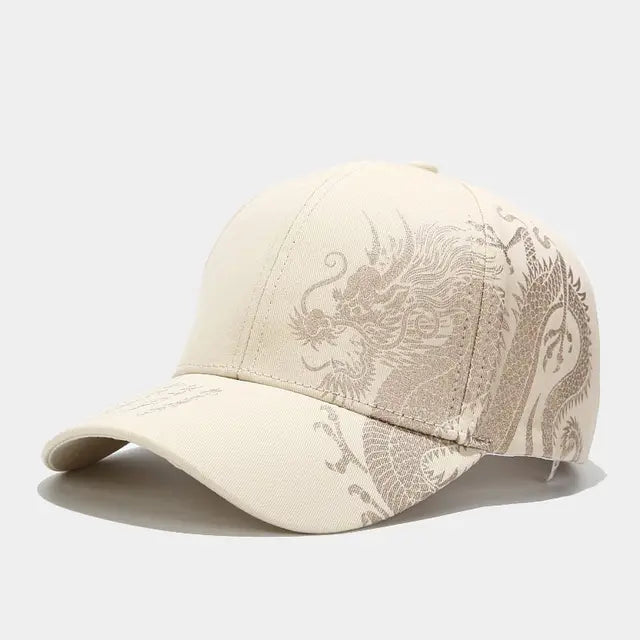 Men and women universal new Chinese dragon printing paragraph duck tongue cap pattern neutral wind adjustable baseball cap - Onvynix Labs