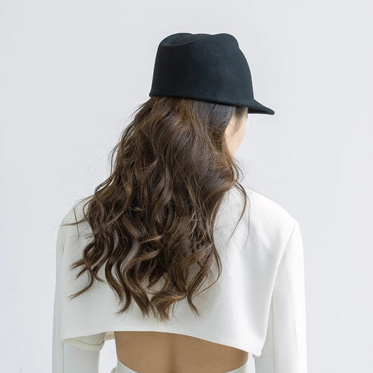 New Women Visors Wool Black Hat Keep Warm Casual Outdoor Travel Shopping Model Stage Show Winter Lady Top Equestrian Cap - Onvynix Labs