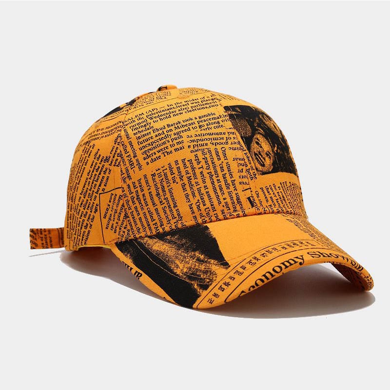 FS Winter Retro Newspaper Pattern Cappellino Baseball Cap Trendy Yellow Pink Hip Hop Hats For Men Women Gorras Para Hombre - Onvynix Labs