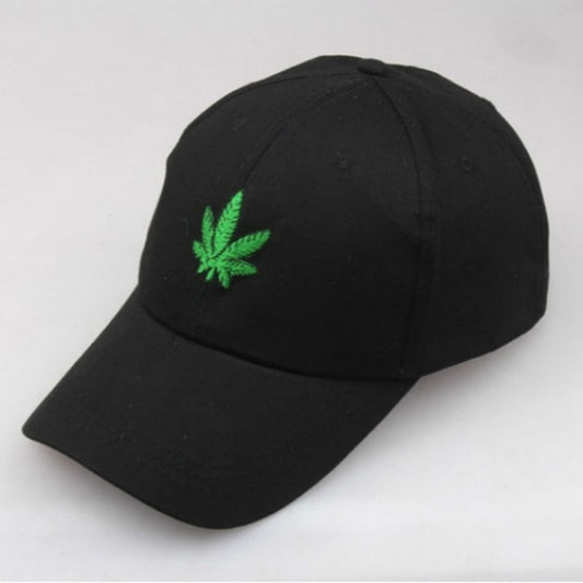 Black White Maple Leaf Cap For Women Embroidery Weed Baseball Cap Hip Hop Adjustable Men Strapback Hat - Onvynix Labs