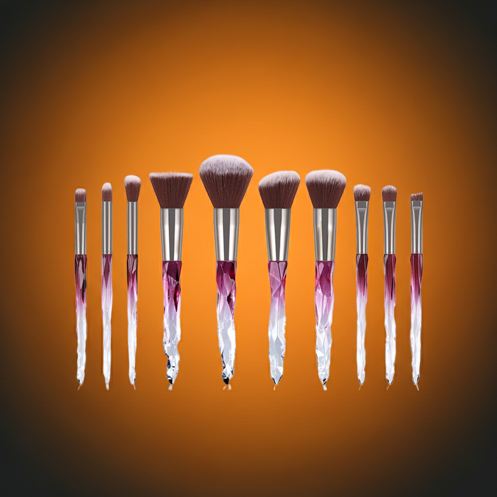 10 Crystal makeup brushes with diamond handle - Onvynix Labs