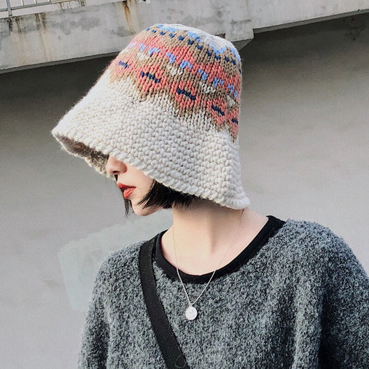Female Knitting Bucket Hats Harajuku Bucket Hat Fishing Outdoor Panama Hip Hop Cap Men's Summer for Fisherman Hat Women Spring - Onvynix Labs