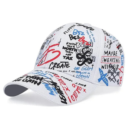 fashion Letter Baseball Cap Graffiti Sun Hip Hop Cap Visor Spring Hat Men Adjustable Snapback Cotton Cap For Women Men Hats - Onvynix Labs