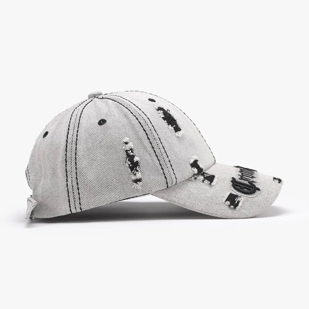Distressed Letter Embroidered Baseball Cap - Onvynix Labs