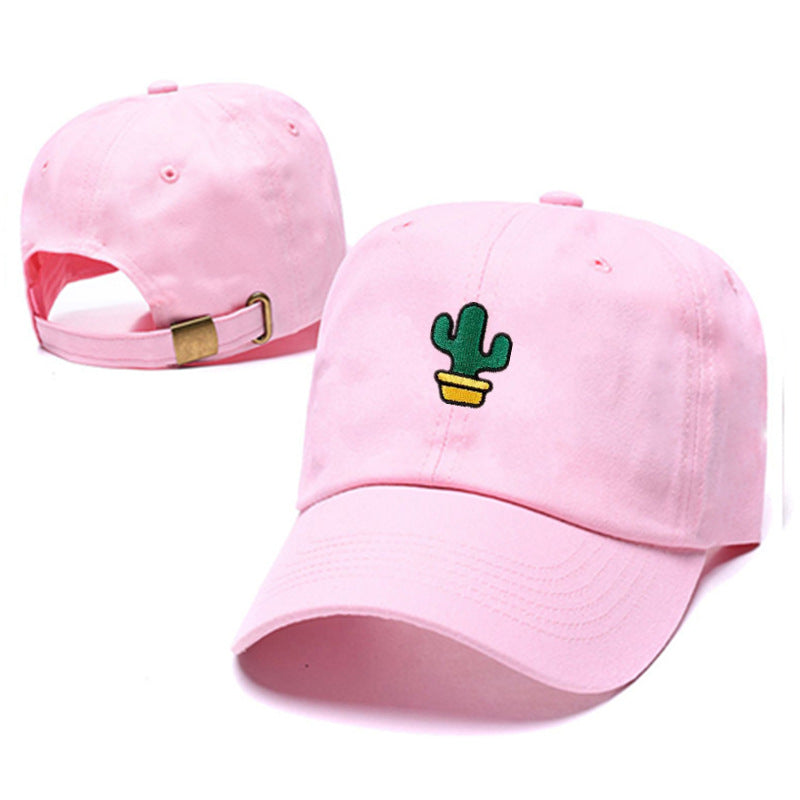 Cute Plant Embroidered Cap Cactus Embroidered Cap Outdoor Embroidered Curved Brim Cap Washed Soft Cap - Onvynix Labs