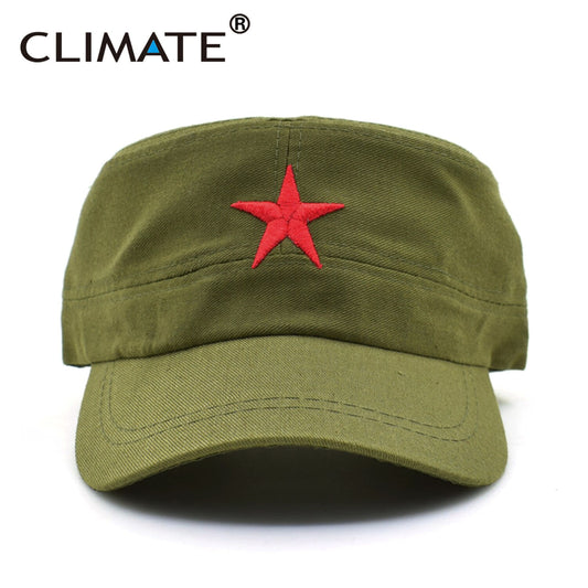 CLIMATE Communist Cap Caps Hats Men Red Star Army Cap Party Men International Brigades Flat Top Cool Army Military Hat Caps Man - Onvynix Labs