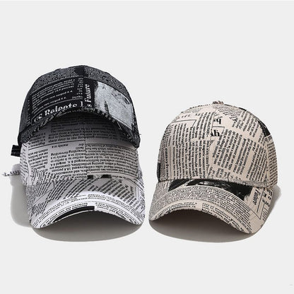 FS Winter Retro Newspaper Pattern Cappellino Baseball Cap Trendy Yellow Pink Hip Hop Hats For Men Women Gorras Para Hombre - Onvynix Labs