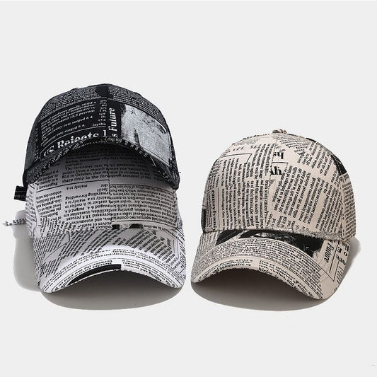 FS Winter Retro Newspaper Pattern Cappellino Baseball Cap Trendy Yellow Pink Hip Hop Hats For Men Women Gorras Para Hombre - Onvynix Labs