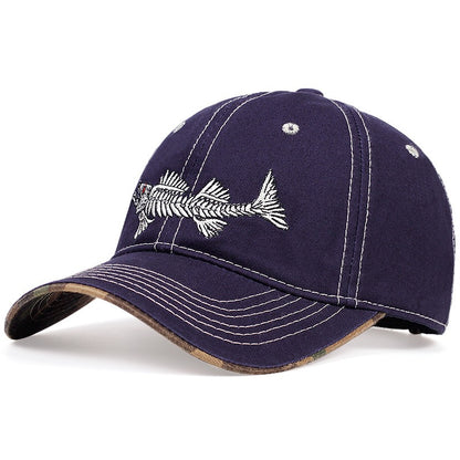 Hot selling fishbone embroidered baseball cap, outdoor sports cap, sunscreen cap, sunshade cap, duck tongue cap, travel cap - Onvynix Labs