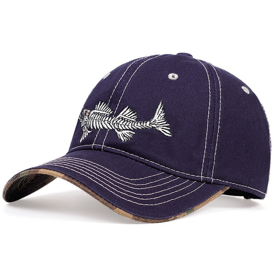 Hot selling fishbone embroidered baseball cap, outdoor sports cap, sunscreen cap, sunshade cap, duck tongue cap, travel cap - Onvynix Labs