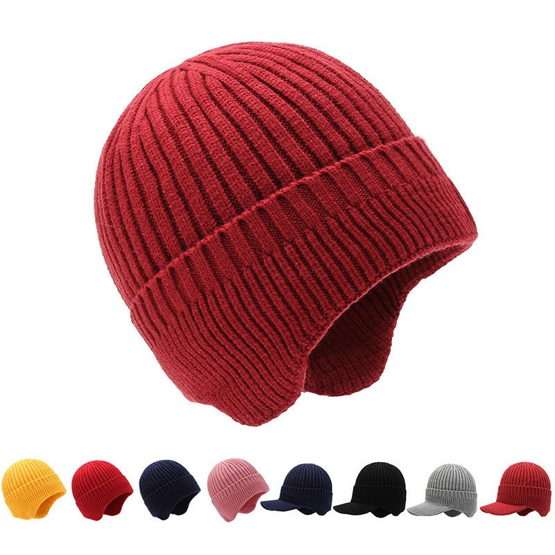 Hats Men's Autumn and Winter Woolen Hats Plush Thickened Knit Hats Korean Fashion Earmuffs Headcap Cold proof Warm Cap - Onvynix Labs
