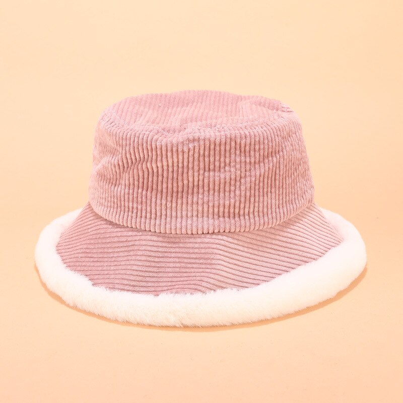 Autumn Winter Bucket Hats Women Corduroy Panama Hat Thick  Warm Plush Fisherman Cap For Girl crimping Basin Hat kapelusz - Onvynix Labs