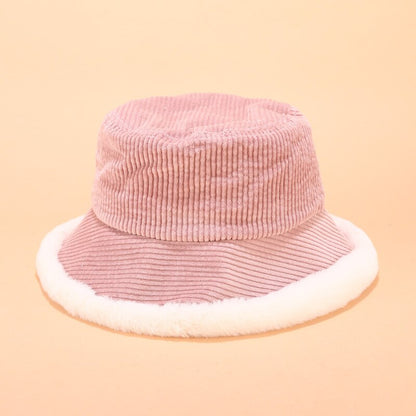 Autumn Winter Bucket Hats Women Corduroy Panama Hat Thick  Warm Plush Fisherman Cap For Girl crimping Basin Hat kapelusz - Onvynix Labs