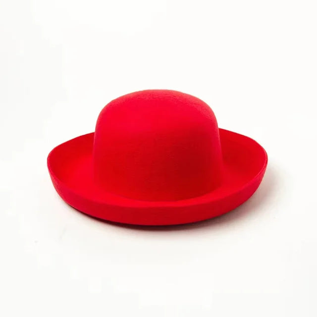 Autumn Winter New Solid Color Retro Dome Curled Wool Top Hat Travel Hat Fashion Casual Fedora Cap Chapeu Feminino Sombrero Mujer - Onvynix Labs