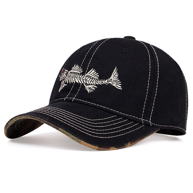 Hot selling fishbone embroidered baseball cap, outdoor sports cap, sunscreen cap, sunshade cap, duck tongue cap, travel cap - Onvynix Labs
