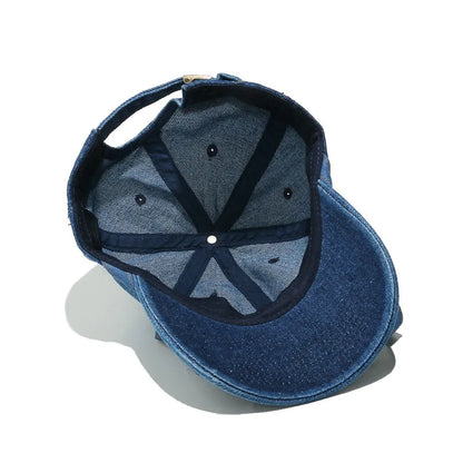 Washed Bow Denim Baseball Cap - Onvynix Labs