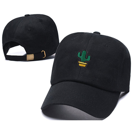 Cute Plant Embroidered Cap Cactus Embroidered Cap Outdoor Embroidered Curved Brim Cap Washed Soft Cap - Onvynix Labs