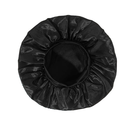 Solid Color Bath Cap Adult Fashion Satin Wide Brim Sleep Cap for Women Chemotherapy Hair Care - Onvynix Labs