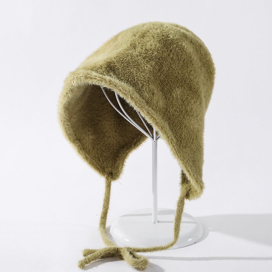 Women Autumn Winter New Plush Velvet Fisherman Hat Fashion Soft Rear Split Tether Wild Foldable Basin Cap Dome Bucket Hat Beanie - Onvynix Labs
