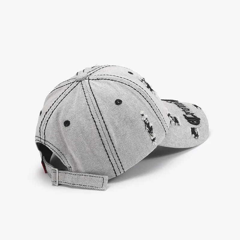 Distressed Letter Embroidered Baseball Cap - Onvynix Labs