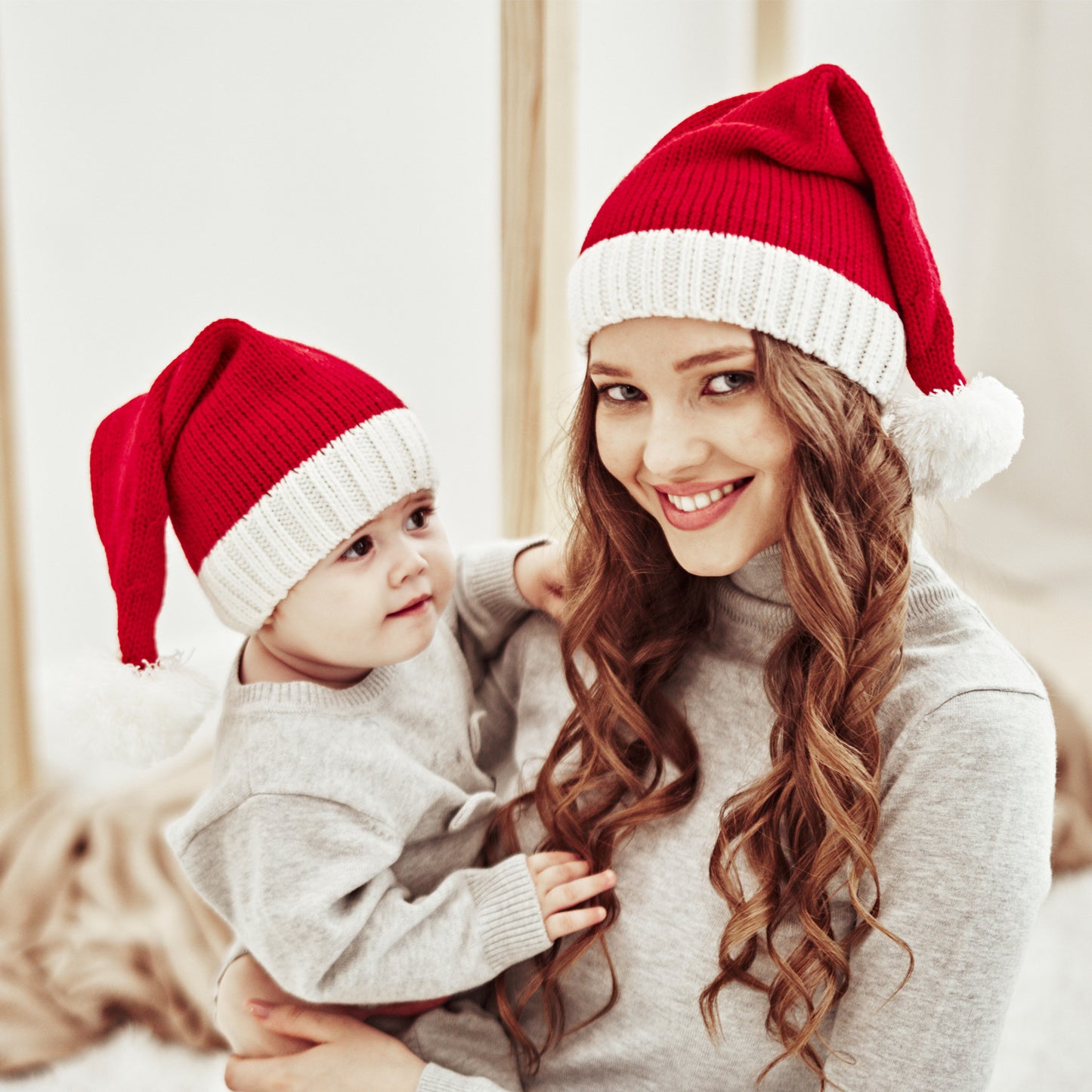 Winter Fur Ball Mother Baby Knitting Cap Christmas Warm Cap Parent-Child Cap - Onvynix Labs