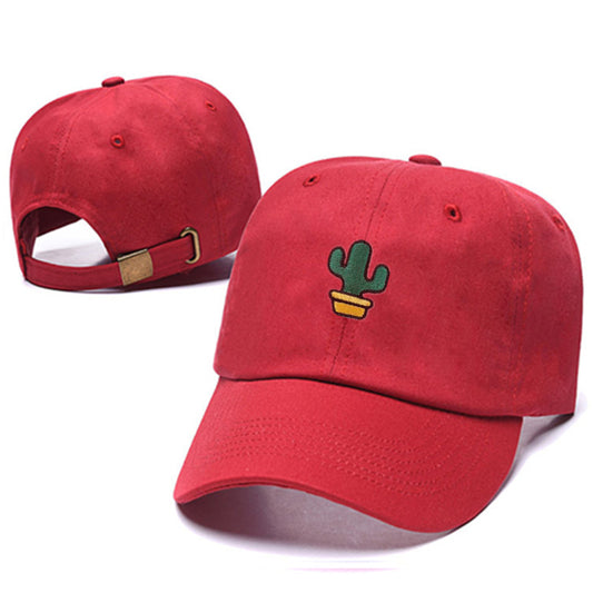 Cute Plant Embroidered Cap Cactus Embroidered Cap Outdoor Embroidered Curved Brim Cap Washed Soft Cap - Onvynix Labs