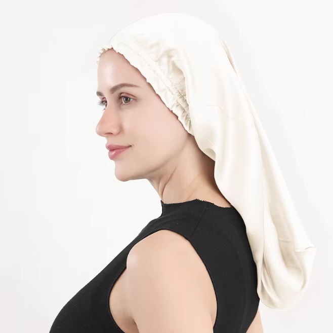 Sleeping cap mulberry silk long hair cap fungus side length cylindrical cap - Onvynix Labs