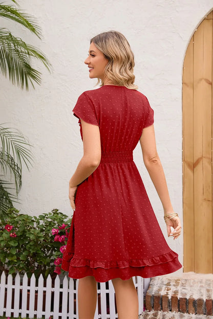 Swiss Dot Cap Sleeve Dress - Onvynix Labs