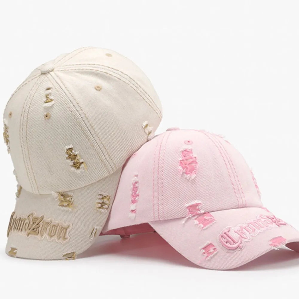 Distressed Letter Embroidered Baseball Cap - Onvynix Labs