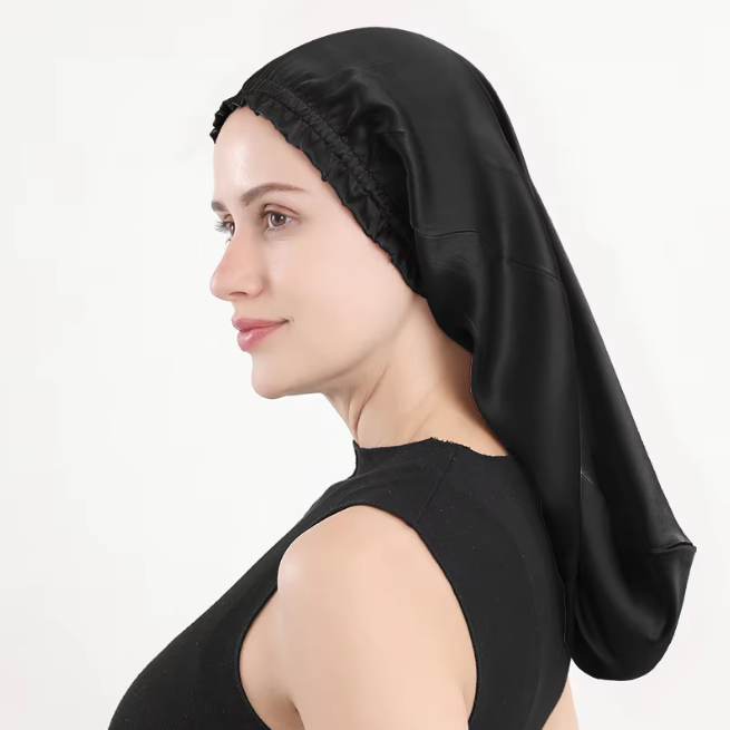 Sleeping cap mulberry silk long hair cap fungus side length cylindrical cap - Onvynix Labs
