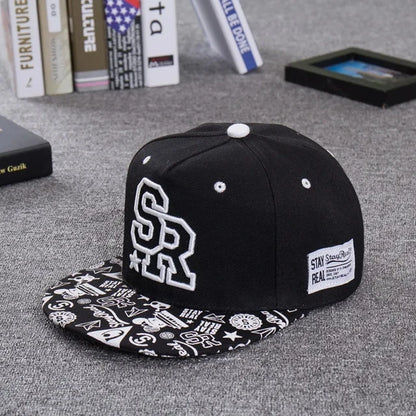 Embroidered Letter SR Baseball Cap Men Hip Hop Cap Women Outdoor Sports Casual Flat Brim Hat Adjustable Biker Hat - Onvynix Labs