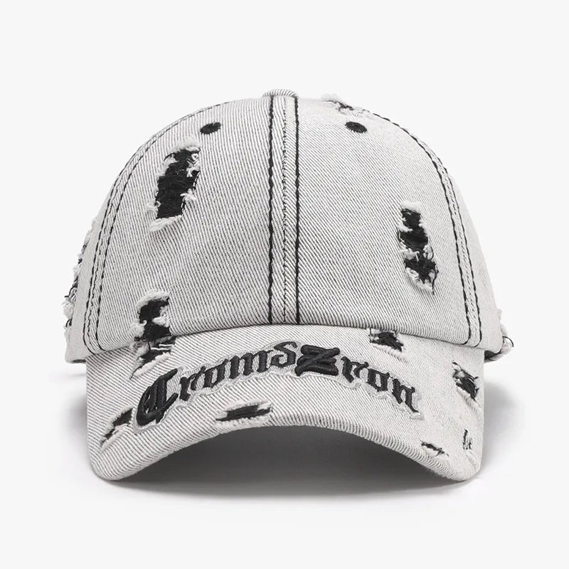 Distressed Letter Embroidered Baseball Cap - Onvynix Labs
