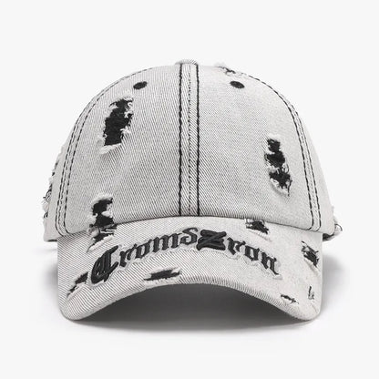 Distressed Letter Embroidered Baseball Cap - Onvynix Labs