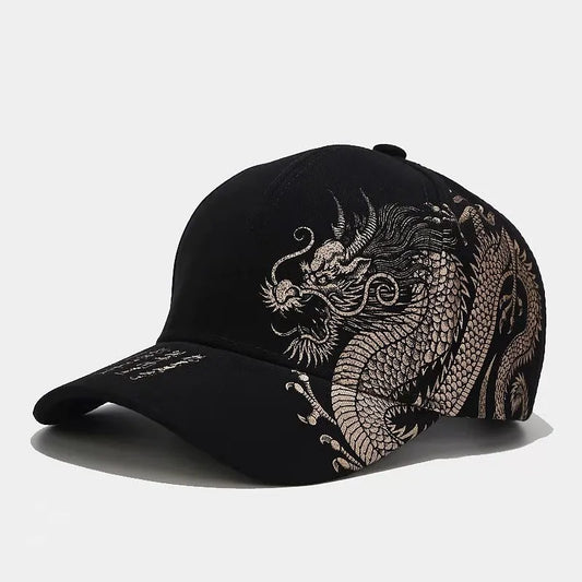 Men and women universal new Chinese dragon printing paragraph duck tongue cap pattern neutral wind adjustable baseball cap - Onvynix Labs