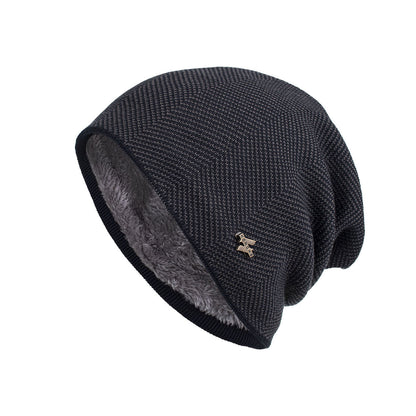 Velvet H-iron label pullover cap knitted yarn cap - Onvynix Labs