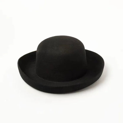 Autumn Winter New Solid Color Retro Dome Curled Wool Top Hat Travel Hat Fashion Casual Fedora Cap Chapeu Feminino Sombrero Mujer - Onvynix Labs