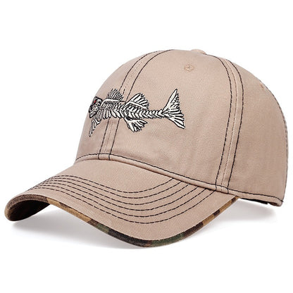 Hot selling fishbone embroidered baseball cap, outdoor sports cap, sunscreen cap, sunshade cap, duck tongue cap, travel cap - Onvynix Labs