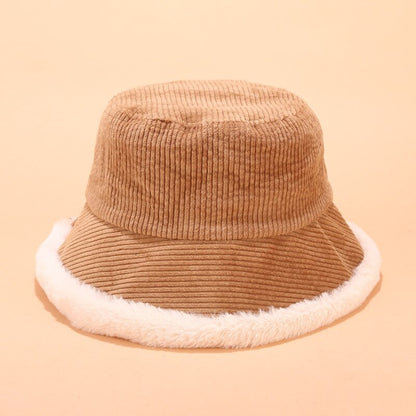 Autumn Winter Bucket Hats Women Corduroy Panama Hat Thick  Warm Plush Fisherman Cap For Girl crimping Basin Hat kapelusz - Onvynix Labs