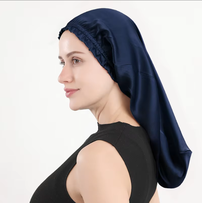 Sleeping cap mulberry silk long hair cap fungus side length cylindrical cap - Onvynix Labs