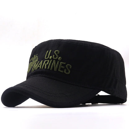 Student Military Training Camping Hat Flat Cap Woodland Camouflage Training Cap Cotton Outdoor Peaked Cap Sunshade - Onvynix Labs