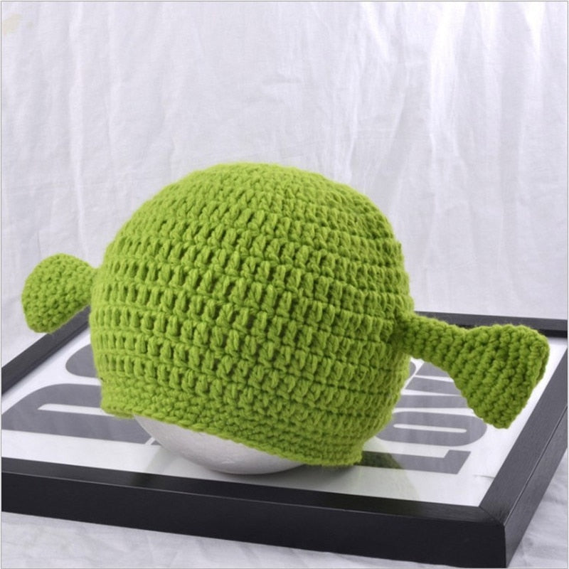 Unisex Balaclava Monster Shrek Hat Wool Winter Knitted Hats Green Party Funny Beanie Skullies Cap for Women Men Pure Handmade - Onvynix Labs