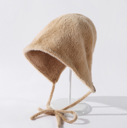 Women Autumn Winter New Plush Velvet Fisherman Hat Fashion Soft Rear Split Tether Wild Foldable Basin Cap Dome Bucket Hat Beanie - Onvynix Labs