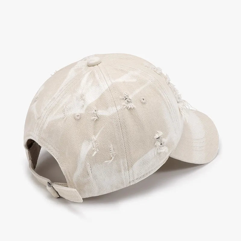 Distressed Adjustable Cotton Baseball Cap - Onvynix Labs