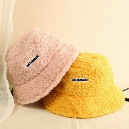 Hat Female Autumn And Winter Warm Lambswool Fishing Cap Korean Fashion Plush Cap New Fashion Letter Cap - Onvynix Labs