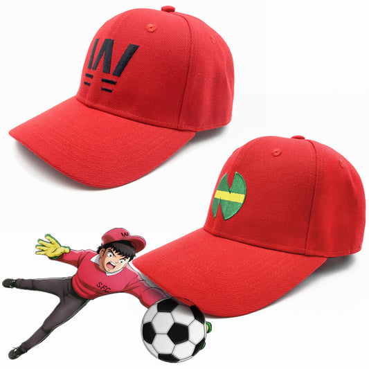 Anime soccer player hat embroidered red baseball cap duckbill cap - Onvynix Labs