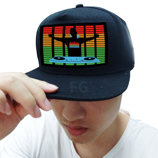 Custom Trucker Sound Activated LED Hat Flashing Light Up Party Hats Voice Activated EL Panel Cap - Onvynix Labs