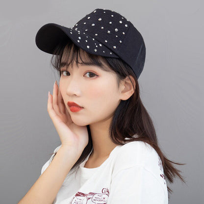 Unisex Streetwear Bone Cotton Rhinestone Breathable Mesh Sun Hat Summer Women Snapback Adjustable Rivet Ponytail Baseball Cap 83 - Onvynix Labs