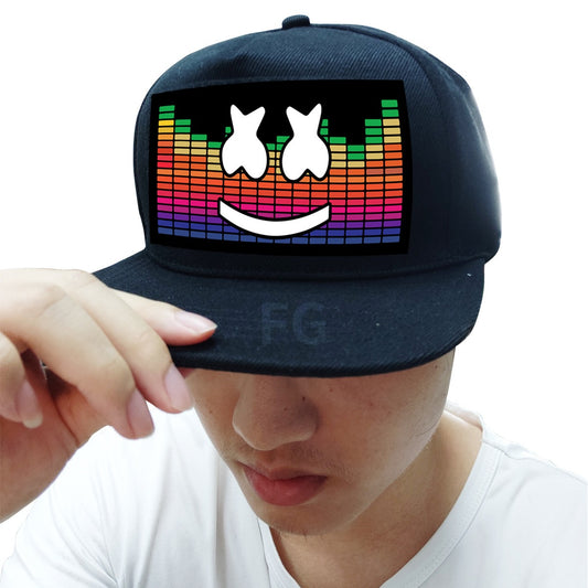 Custom Trucker Sound Activated LED Hat Flashing Light Up Party Hats Voice Activated EL Panel Cap - Onvynix Labs