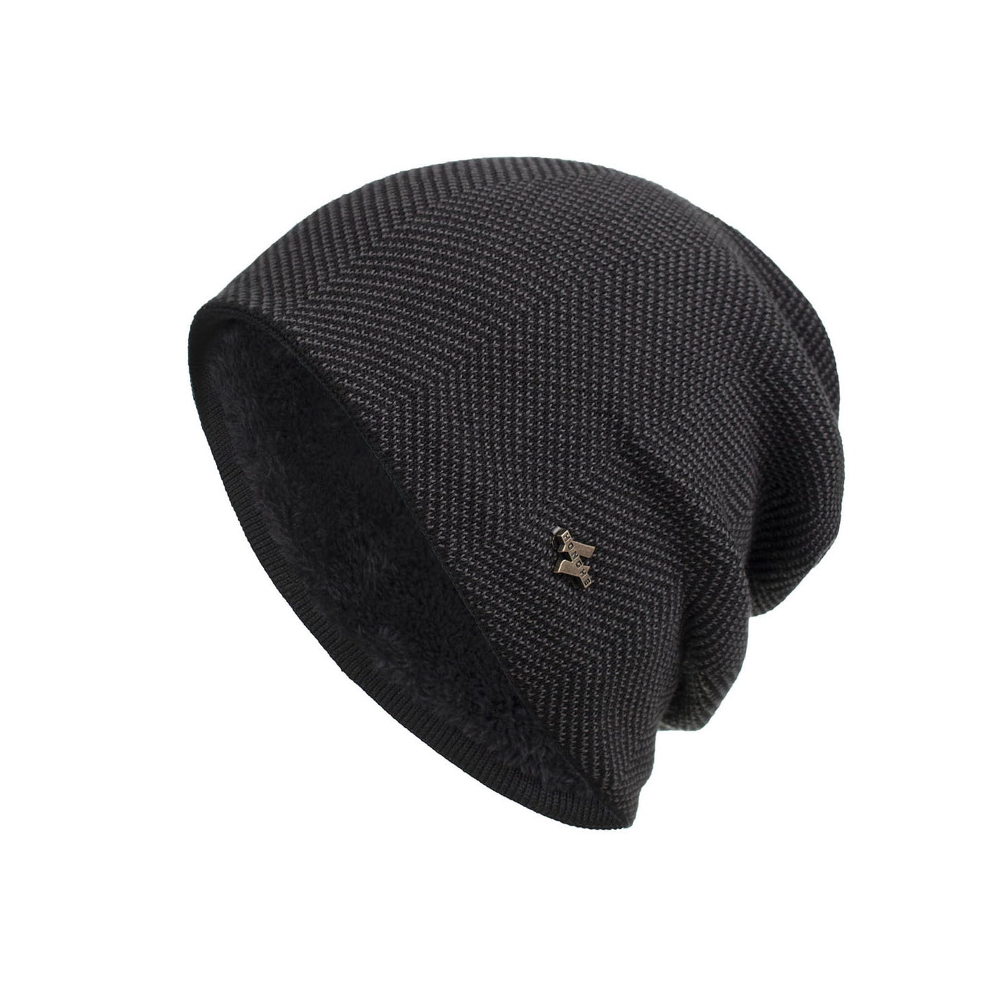 Velvet H-iron label pullover cap knitted yarn cap - Onvynix Labs