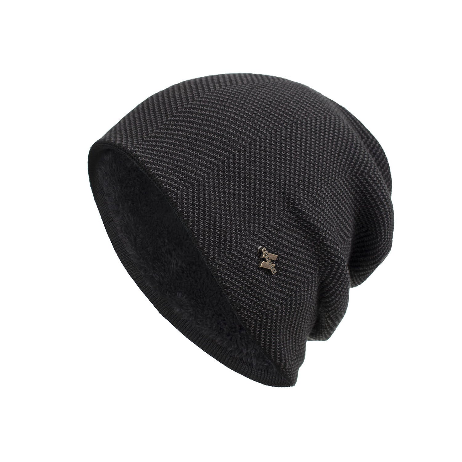 Velvet H-iron label pullover cap knitted yarn cap - Onvynix Labs